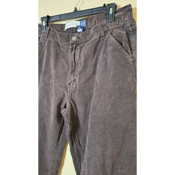 Gap Vintage Carpenter Pants Womens Size 12 Brown Corduroy Y2K - Picture 2 of 8